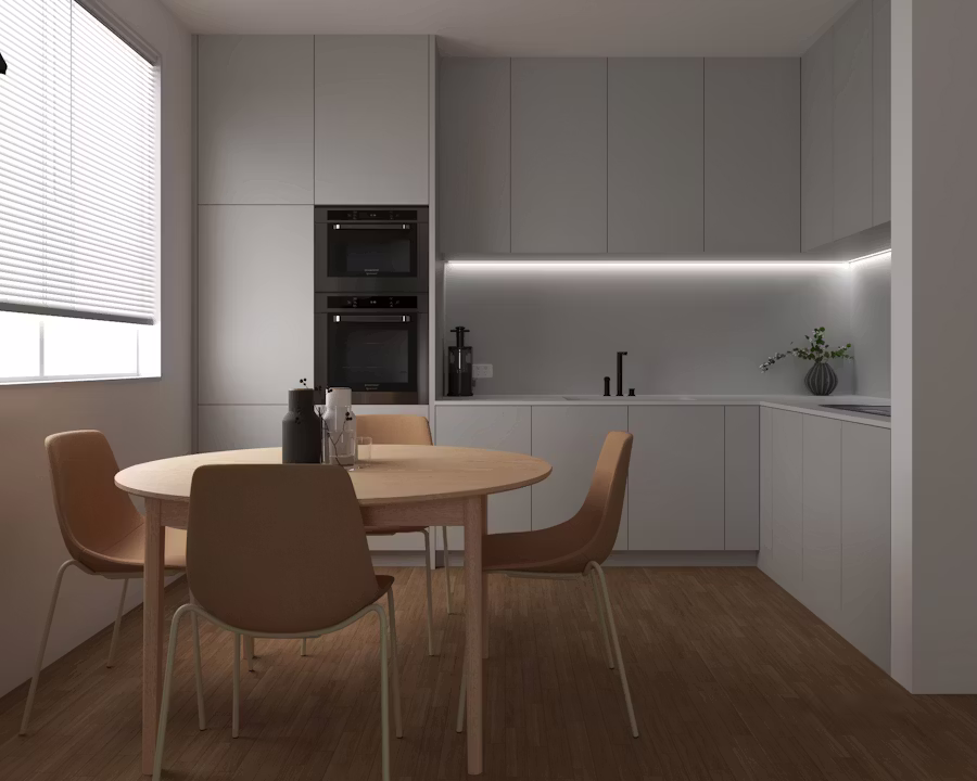 Intérieur d'appartement rénové, Port-Marianne Montpellier